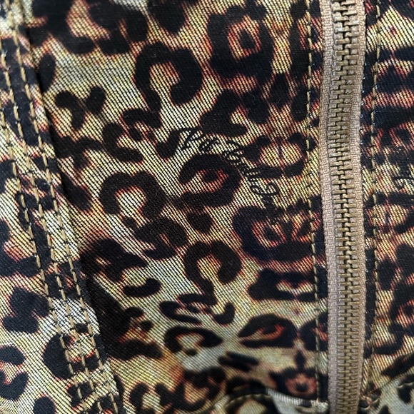 NWOT Pit Bull jeans Brazilian cheetah jean romper with removable inserts - Picture 4 of 10